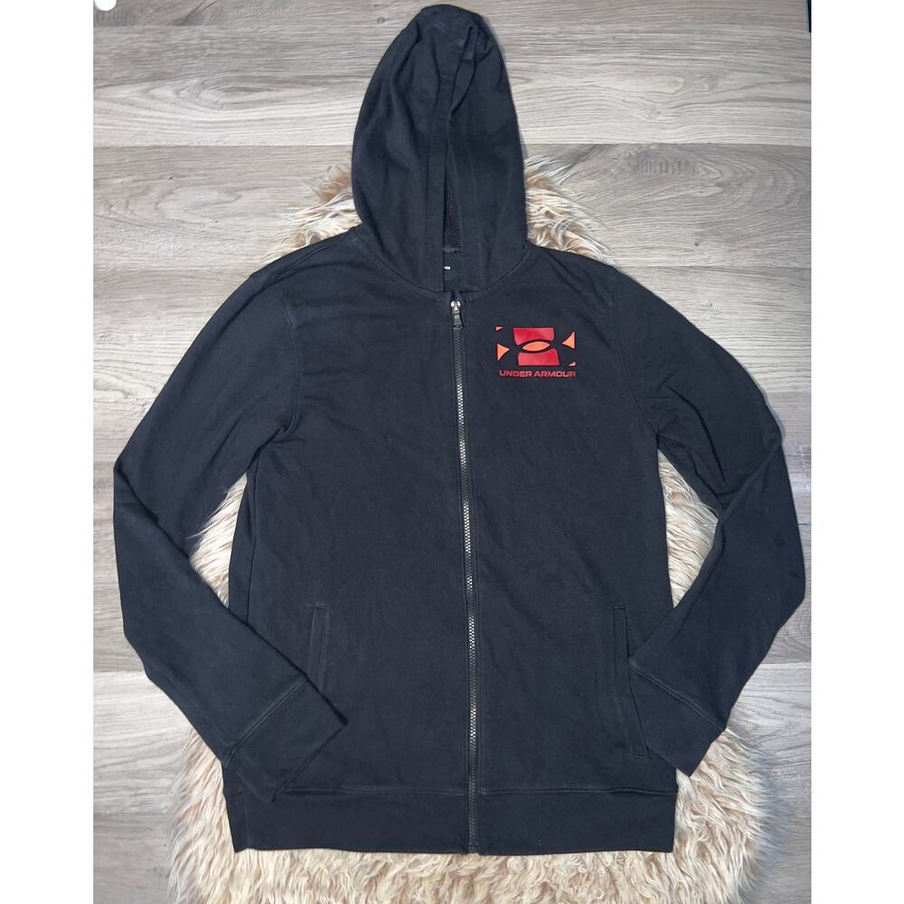 Under armour black & red youth zip up hoodie